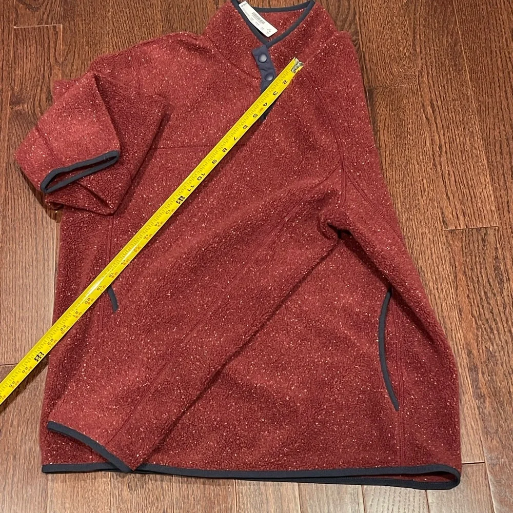 J. Crew Nordic Men’s Large Burgundy 1/4 Neck Snap Button Fleece NEW Size Large